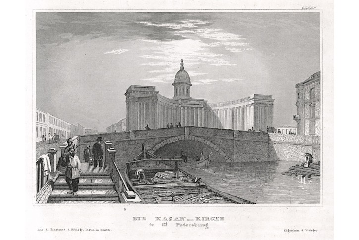 Petrohrad Kazanská , Meyer, oceloryt, (1850)