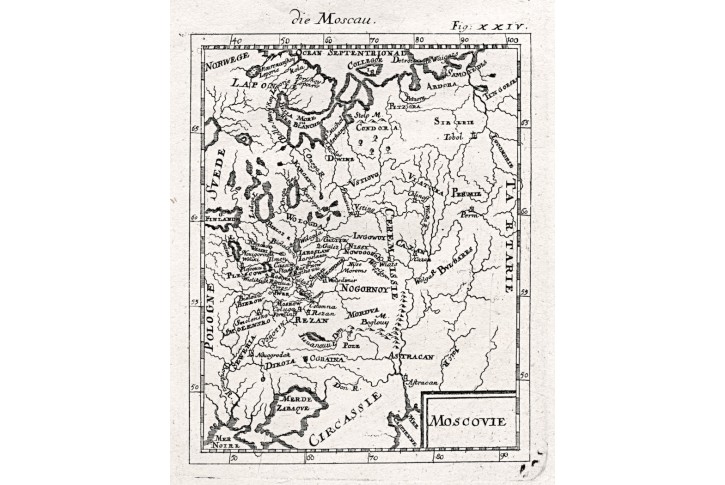 Rusko Moscovie, Mallet, mědiryt, 1719