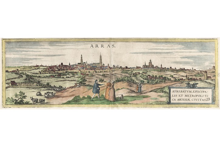 Arras, Braun Hoge.., kolor. mědiryt (1580)