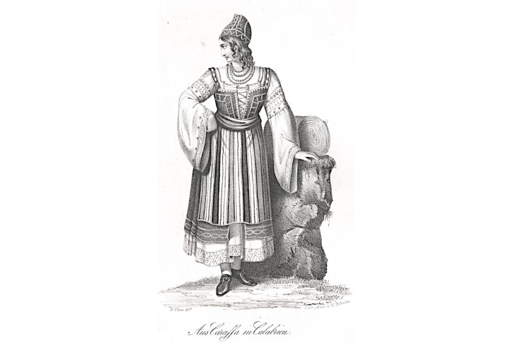 Kalabrie kroj, litografie, (1840)