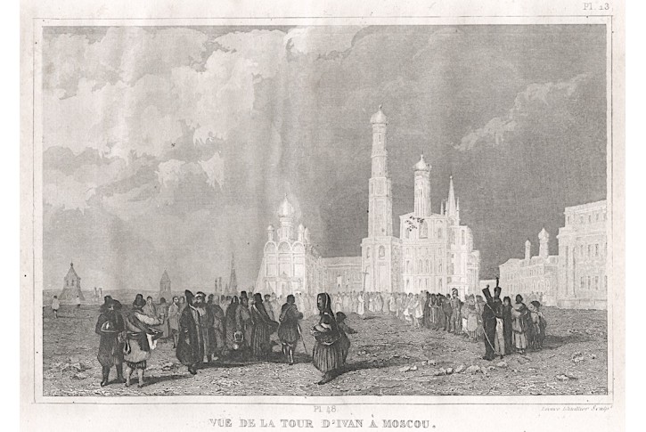 Moskva Ivan Veliký,oceloryt, (1850)