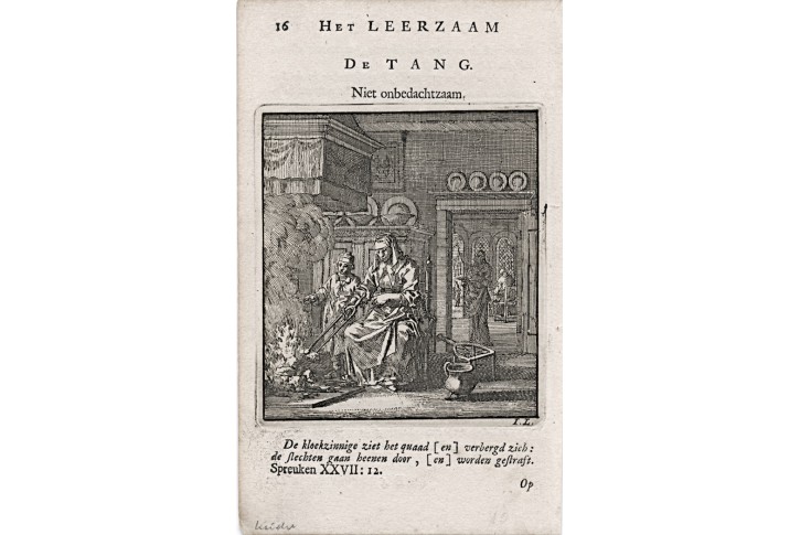 Kuchyně, Jan Luyken, kolor. mědiryt, 1711