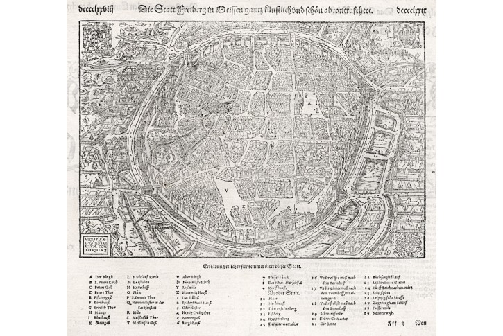 Freiberg, Münster S., dřevořez , 1574