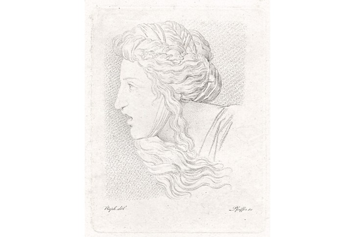 Hlava ženy podle Raffaela, lept , (1800)