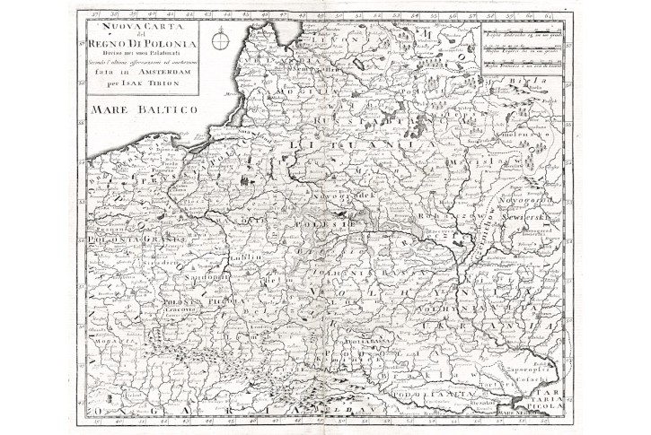Tirion I.: Polonia, mědiryt, 1740