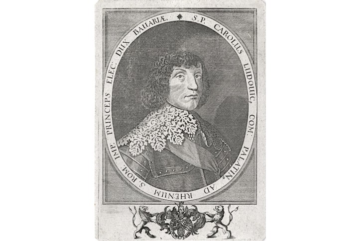Karl I. Ludwig Pfalzgraf,  mědiryt (17. stol.)