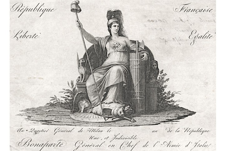 Francouzská republika - Bonaparte, mědiryt, (1800)