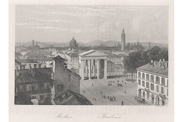 Milano , Payne, oceloryt (1840)