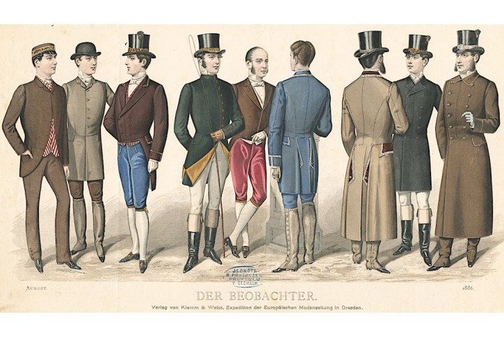 Moda, kolorovaná litografie, 1886