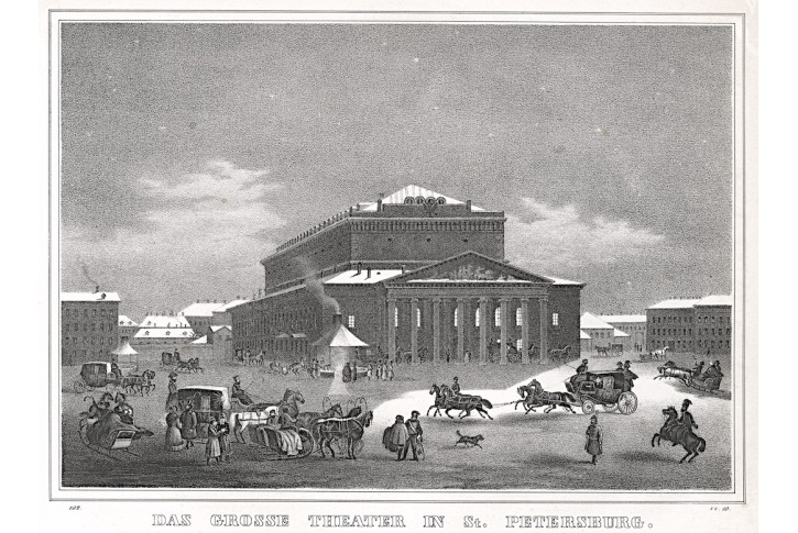 Moskva Bolšoj těatr, litografie , 1852