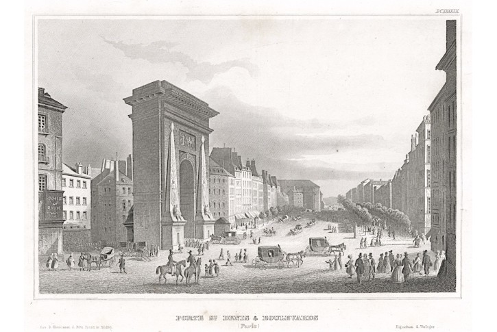 Paris St. Denis, Meyer, oceloryt, 1850