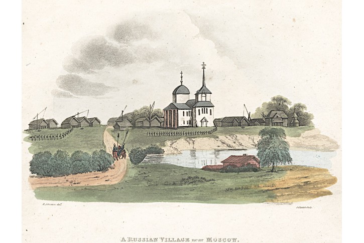 Vesnice u Moskvy, Stockdale, akvatinta, 1815