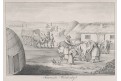 Tatarská vesnice hospodářství, litografie , (1840)