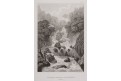 Lowdore Cataract, Cumberland, Meyer, oceloryt, 1850