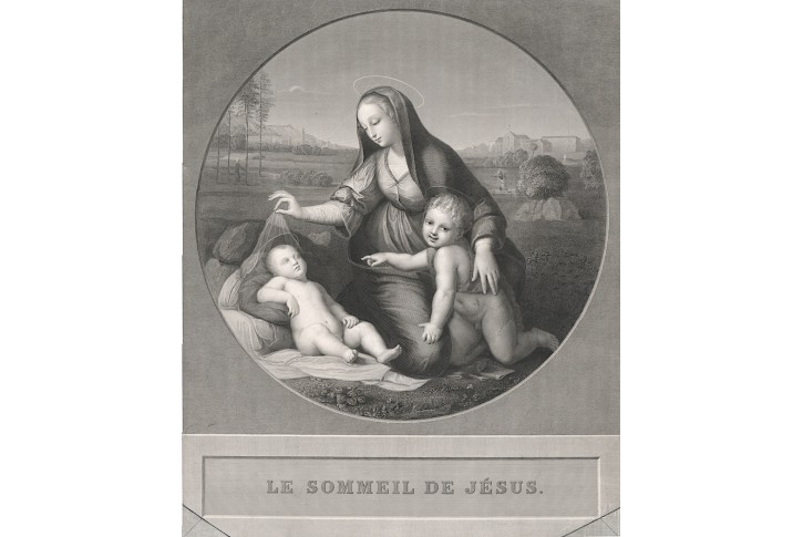 Spíci Jěžíšek, podle Raffaela, oceloryt, 1856