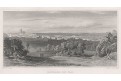 Praha panorama, Lange, oceloryt, 1841