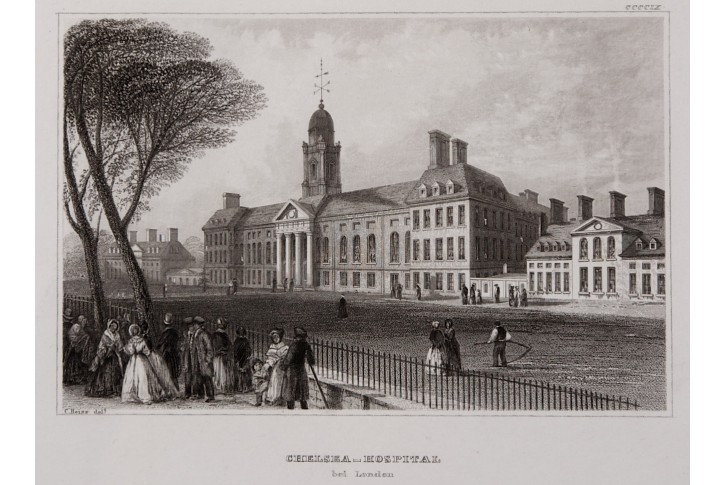 London Chelsea Hospital, Meyer, oceloryt, 1850