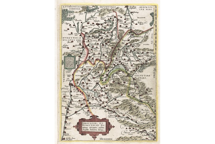Ortelius A. : Burgundiae, mědiryt, (1600)