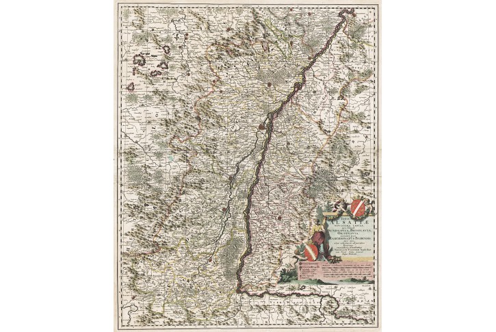 Visscher N.: Alsatiae , kolor. mědiryt, 1695