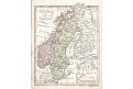 Schweden Norwegen, Walch, kolor. mědiryt, 1810
