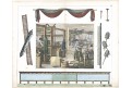 Soukeník výroba plátna, kolor.  litografie, 1832