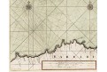 Afrika severní námořní mapa, mědiryt, 1776