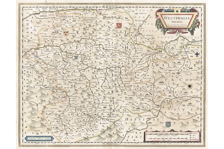 Blaeu : Westphalia, kolor. mědiryt, (1640)