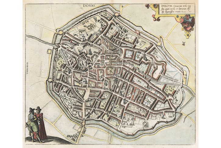 Douai, Braun Hoge.., kolor. mědiryt (1590)