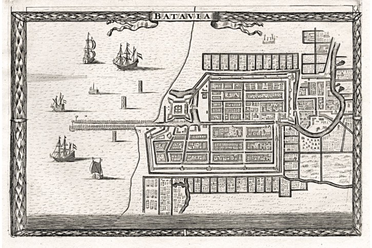 Jakarta Batavia,  mědiryt  1685