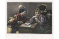 Karty falešní hráči, kolor. litografie, 1835