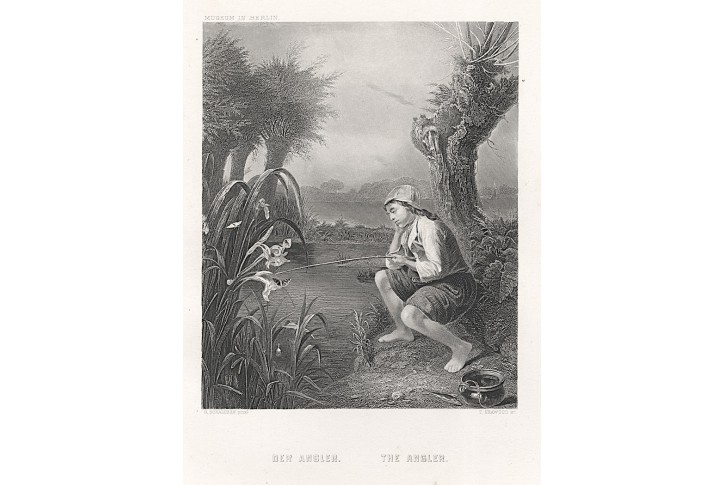 Rybář, Payne, oceloryt, (1870)