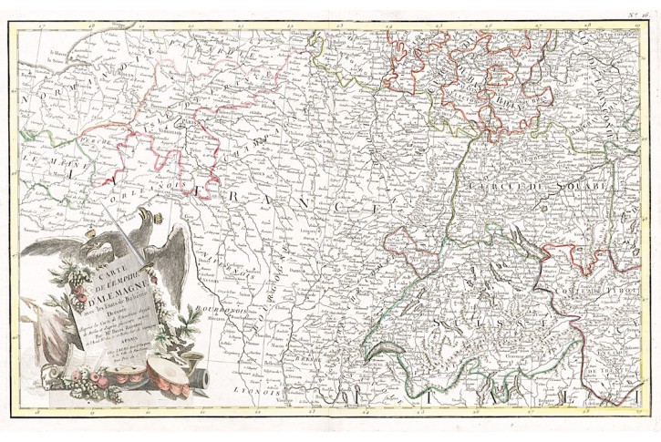 Rizzi Zannoni : Schwaben, kolor. mědiryt, 1787