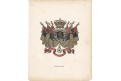 Belgie znak, kolor. litografie,  (1880)