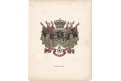 Belgie znak, kolor. litografie,  (1880)