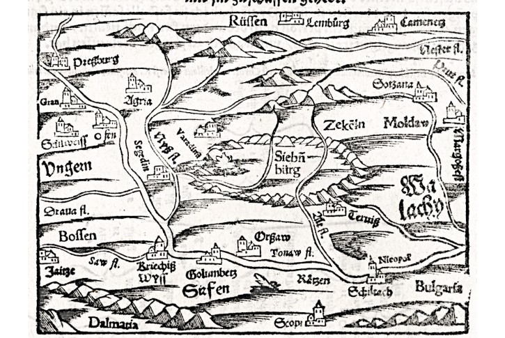 Polsko a okolní země, Münster, dřevořez, (1580)