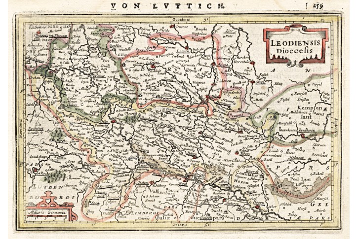 Luttych Liege, Janssonius J., mědiryt,  1648