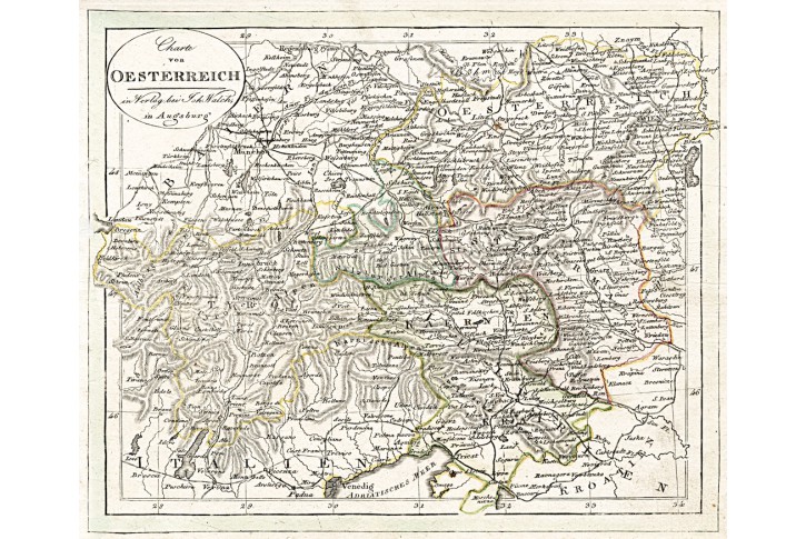 Walch Joh. :  Oesterreich, kol. mědiryt, (1820)