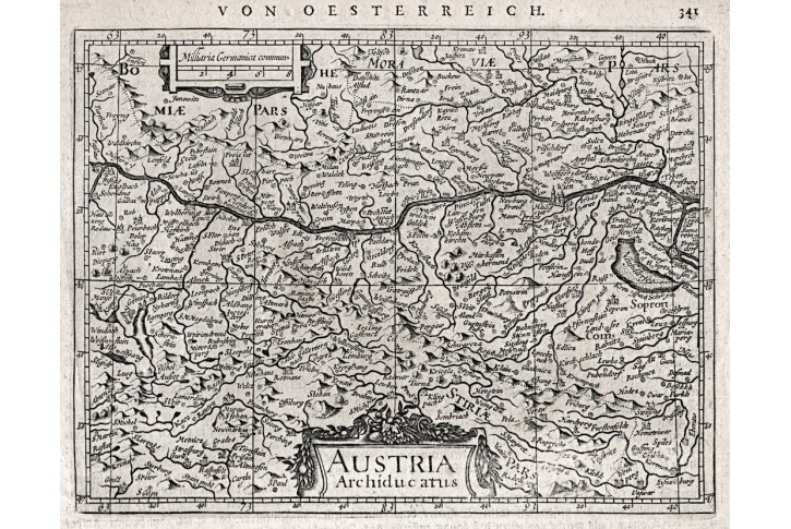 Austria, Janssonius J., mědiryt, (1648)