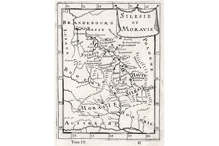 Mallet : Silesie et Moravie, mědiryt, 1683