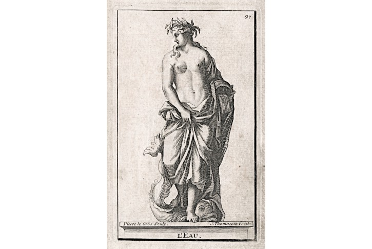 Alegorie vody, Legros, mědiryt, (1700)