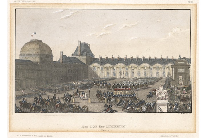 Paris Tuilerien, Meyer, kolor. oceloryt, 1850