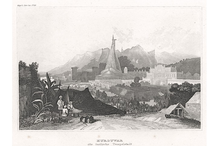 Haridwar - Hurdwar II., Meyer, oceloryt, 1850