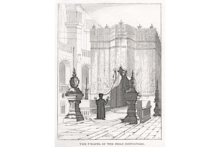 Jeruzalém Boží hrob chrám , mědiryt, (1820)