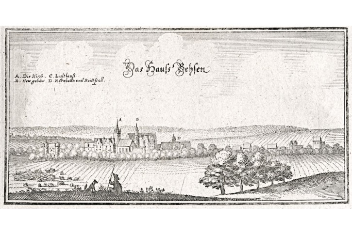  Beesen (Halle)., Merian,  mědiryt,  1653