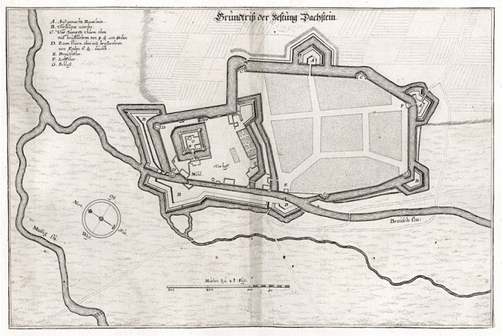 Dachstei Alsasko, Merian,  mědiryt,  1643