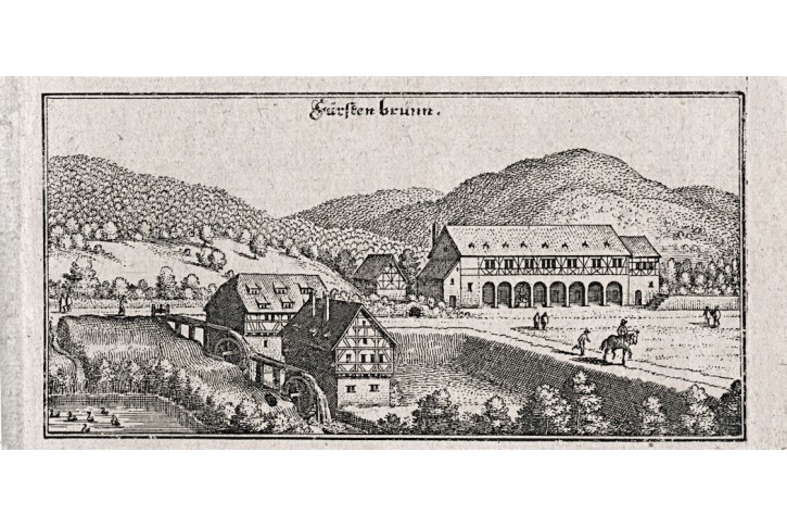 FÜRSTENBRUNN, Merian,  mědiryt,  (1650)