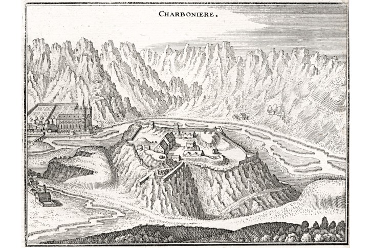 Aiguebelle - Charboniere, Merian,  mědiryt,  1650