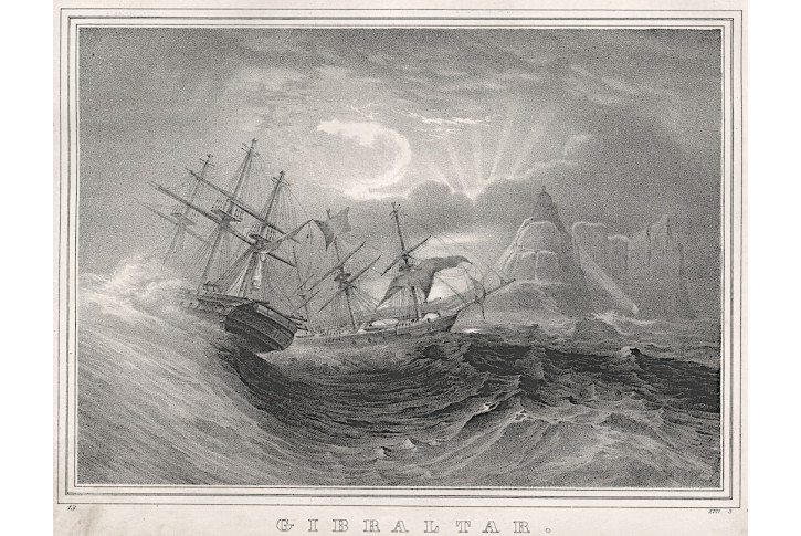 Gibraltar, litografie , (1830)
