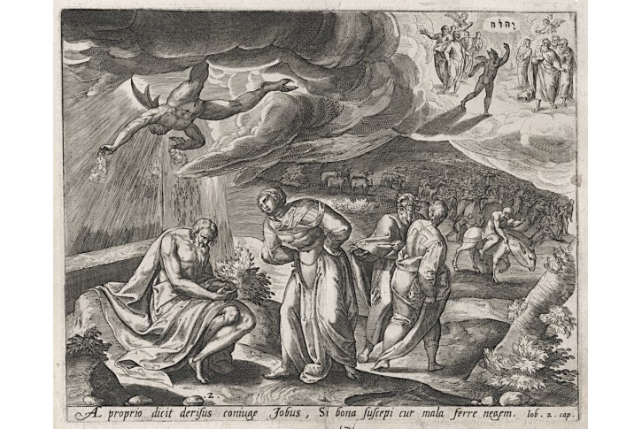 Snellinck I. Jan : Job a Satan, mědiryt, 1585