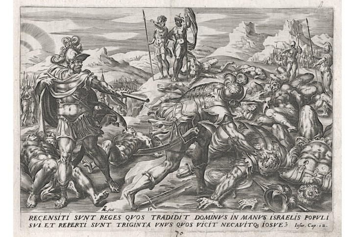 Muller H. J. : Josue a poražení, mědiryt, 1585
